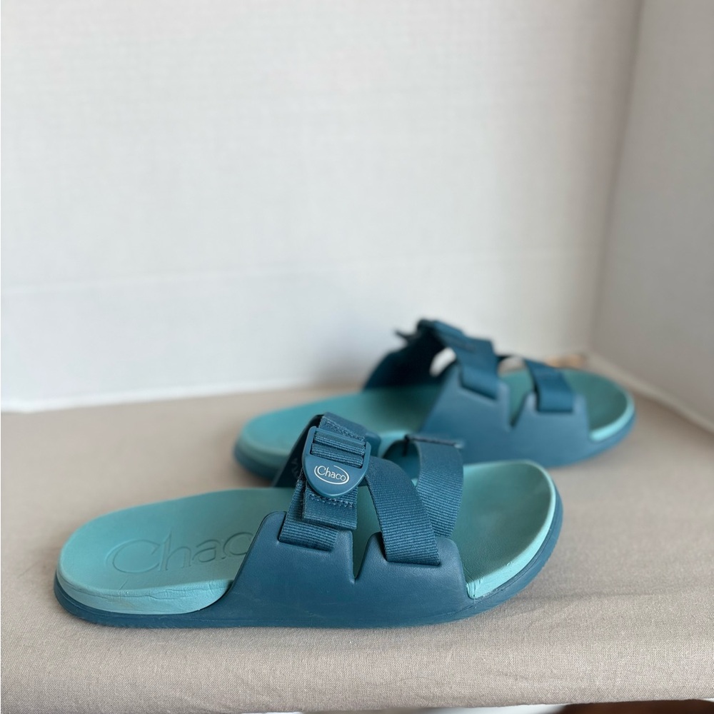 Chaco Women’s Sz 9 Chillos  Blue Adjustable Double-Strap Slide comfort Sandals